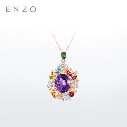 ENZO18K金多彩宝石吊坠