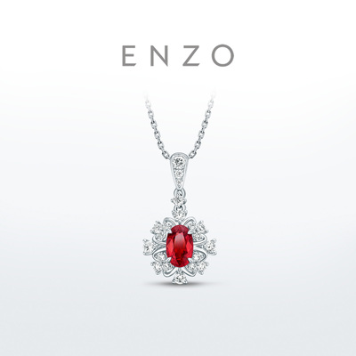 ENZO18K金红宝石钻石项链