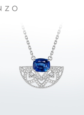 ENZO 露娜公主 18K金蓝宝石钻石项链女EZV8906新春礼物