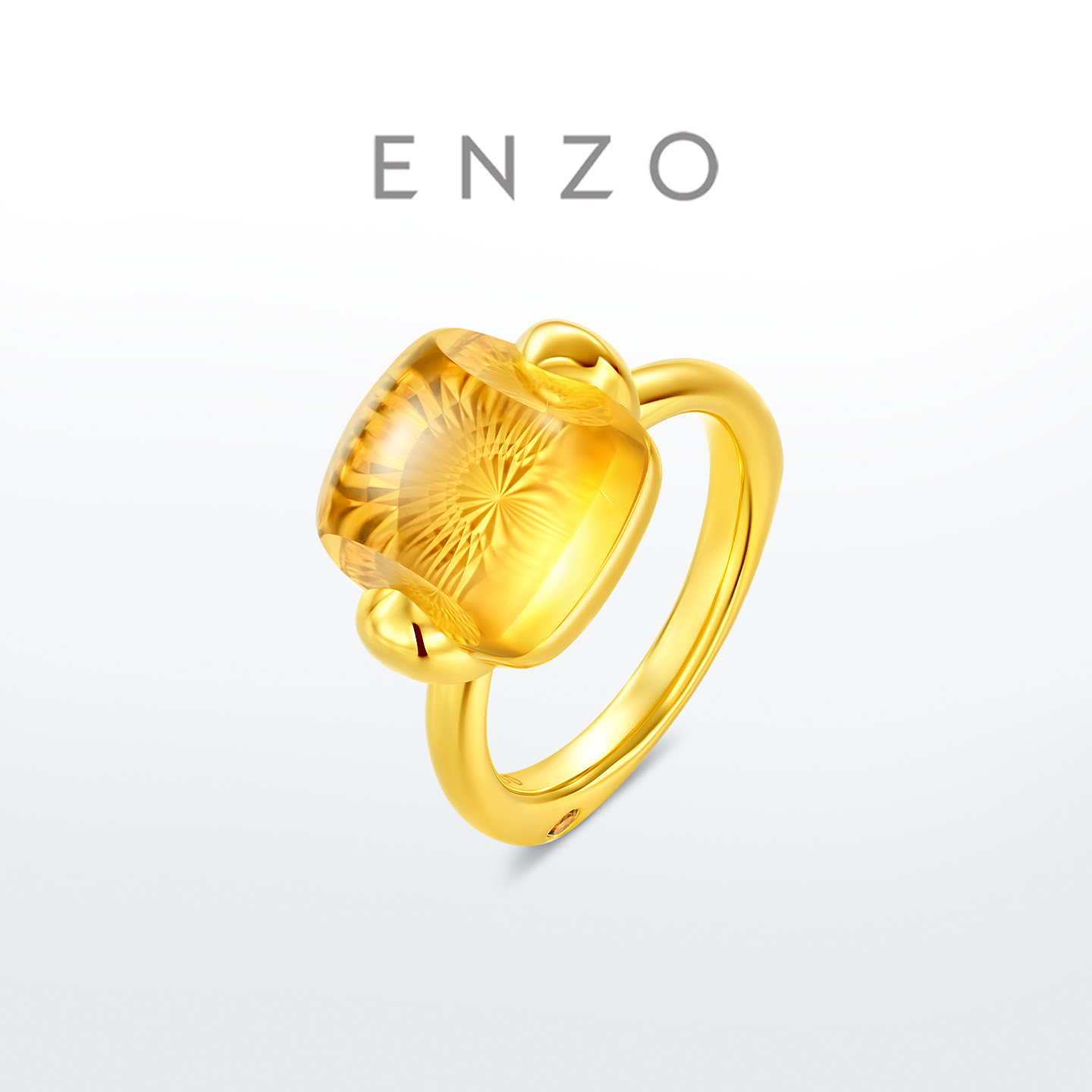 ENZOVAVA系列18K金黄晶戒指