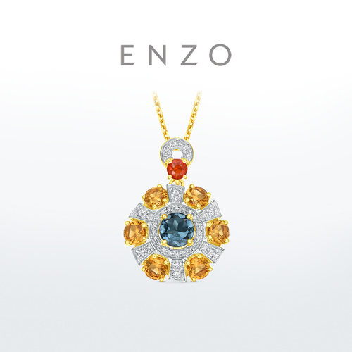 ENZO18K金多彩宝石吊坠