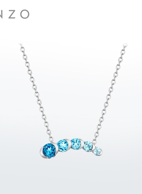 ENZO「丛林系列」18K金海蓝宝石托帕石项链女EZV8966新年礼物