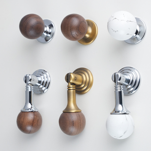 法式复古胡桃木黄铜拉手衣柜橱柜抽屉中古风古铜色圆球柜门小把手