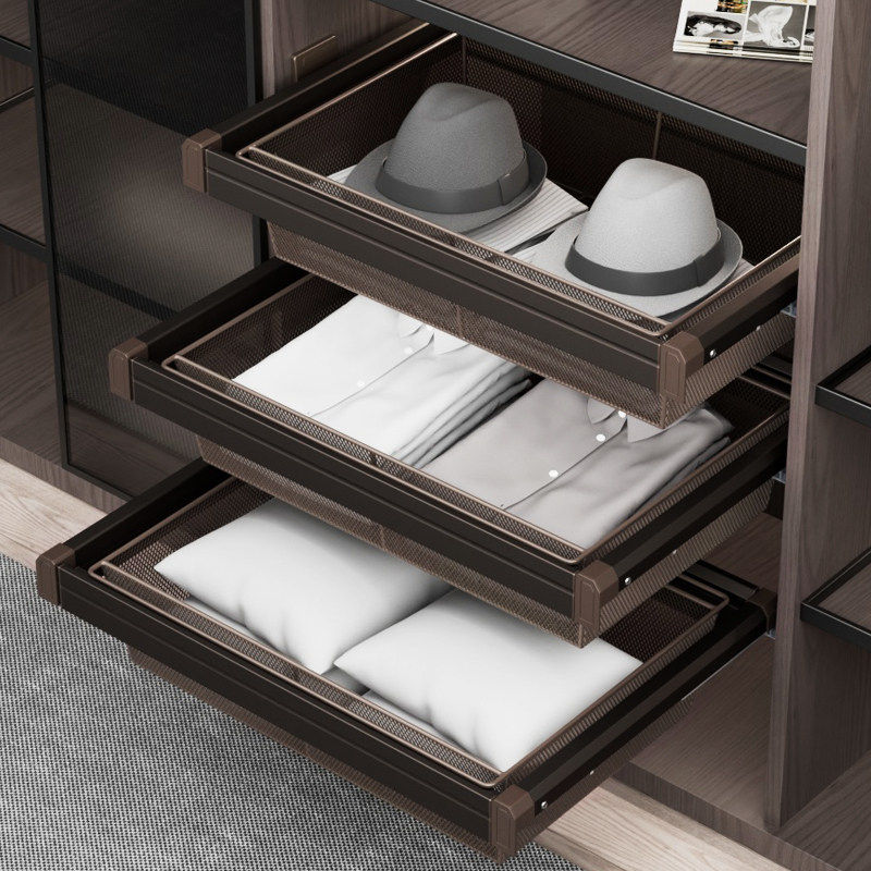 衣柜拉篮抽屉式衣帽间内置伸缩滑轨收纳网篮抽拉式滑轨密网拉篮,基础建材,衣柜拉篮,淘宝优惠券,粉丝福利购,淘宝优惠卷