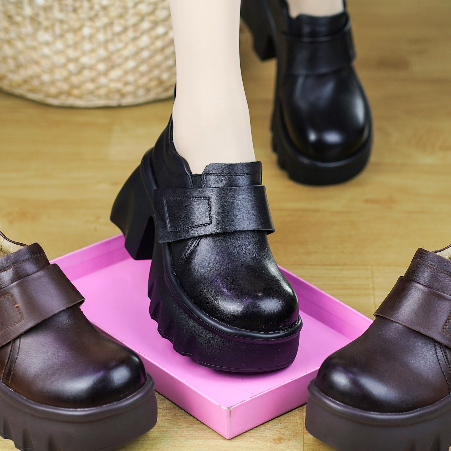 厚底乐福鞋女2026春秋季新款圆头小个子增高松糕单鞋真皮增高女鞋,女鞋,乐福鞋（豆豆鞋）,淘宝优惠券,粉丝福利购,淘宝优惠卷