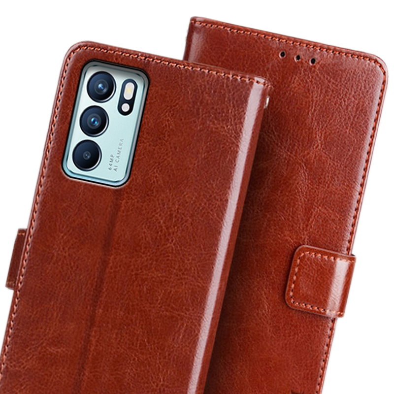 适用OPPOReno6手机壳翻盖式Reno6Pro皮套5G保护套防摔全包男女款