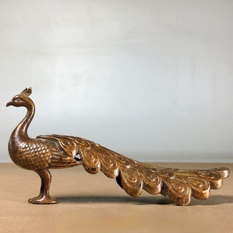 仿古铜器吉祥鸟孔雀摆件百鸟之王富贵吉祥镇宅纳福办公室客厅装饰