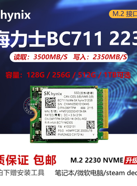海力士BC711 256G 512G M.2 2230固态硬盘BG4 PN991a 幻X/Surface