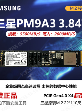 三星PM9A3 1.92T 3.84T 7.68T M.2 22110企业级NVME固态硬盘PM983
