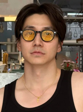 韩版ins黄色墨镜男士凹造型复古百搭个性显瘦防晒小框太阳眼镜潮