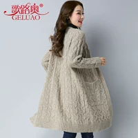 Áo len dệt kim Áo len nữ mùa xuân dài và mùa thu 2019 Loose Twist Dày Wool Áo khoác ngoài áo len - Đan Cardigan áo len thổ cẩm