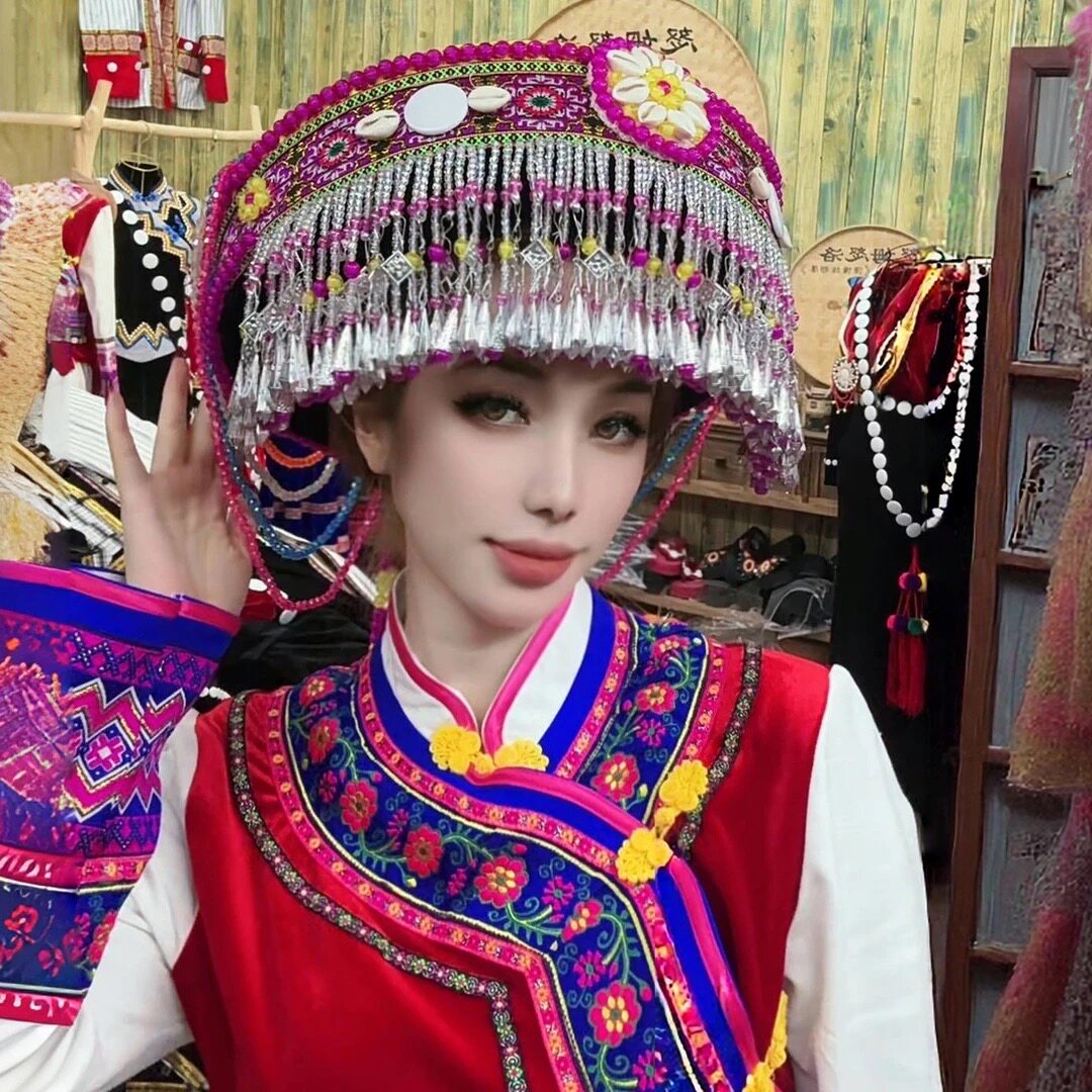 米娜同款傈僳族帽子 私人高端定制 民族服装服饰配饰批发 正品