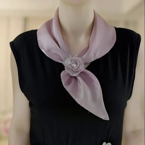 夏秋纯色韩版女护颈遮颈纹丝巾