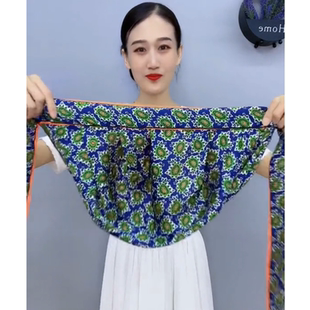 春夏新款 双层双面缎面丝巾帽防晒头巾帽子飘带气质包头帽菲灵同款