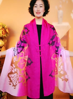 春夏季新款时尚贵妇旗袍披肩喜婆婆盘扣款披肩空调房开衫披肩优雅