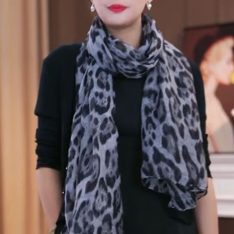 2024秋冬新款棉麻豹纹围巾女高级感长条丝巾纱巾领巾护颈保暖围脖,服饰配件/皮带/帽子/围巾,围巾/丝巾/披肩,淘宝优惠券,粉丝福利购,淘宝优惠卷