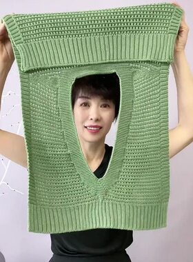 春夏镂空韩版女套头针织披肩保暖