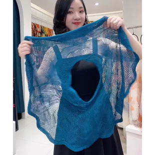 保暖套头百搭 空调房披肩冰丝坎肩针织护颈防晒气质潮贵妇披肩时尚