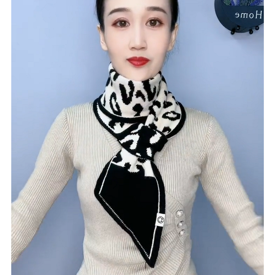 秋冬针织韩版女保暖护颈围巾围脖