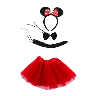 儿童节动物三件套纱裙套装幼儿园动物头饰白猫青蛙红牛头饰道具