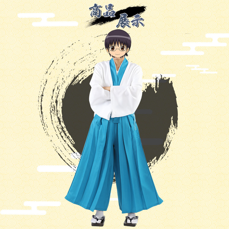 银魂cosplay服装二次元周边扮演服志村新八c服日系和服套装假发