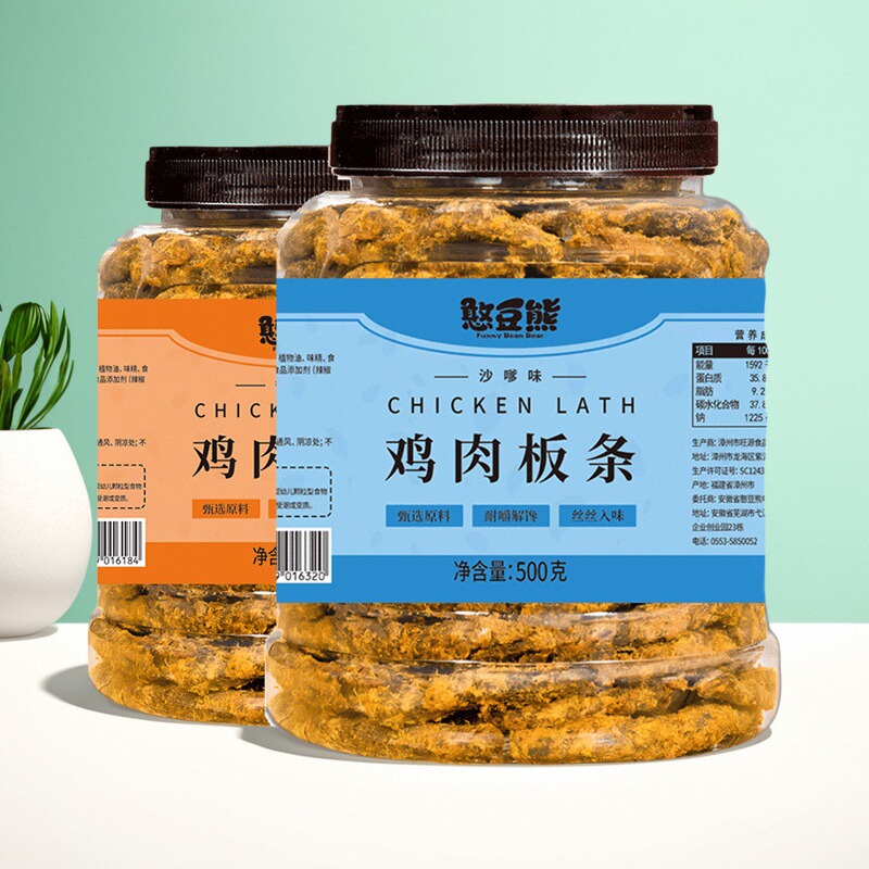 高蛋白鸡肉干鸡肉条500g鸡胸肉干