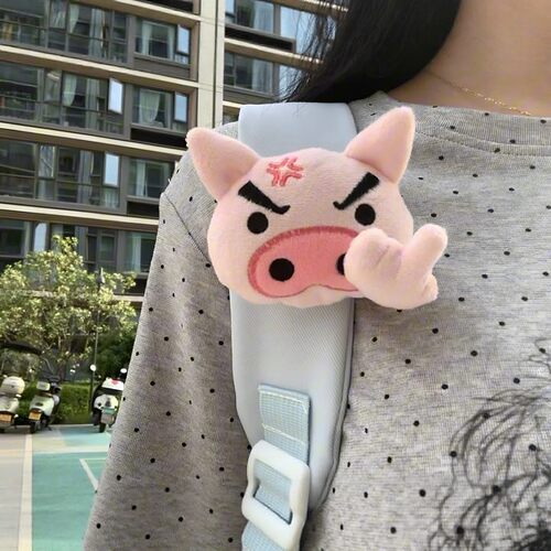 左卫门愤怒小猪毛绒挂绳钥匙扣包包挂件卡通胸针磁吸中指可拆卸