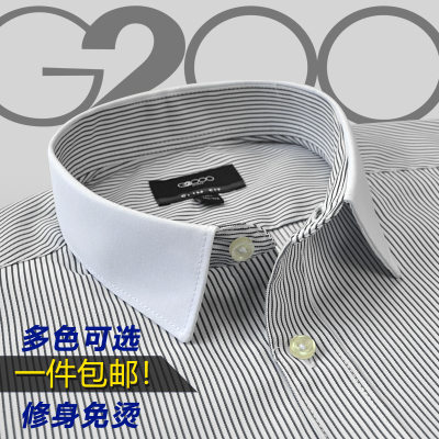 夏装2000短袖衬衫商务条纹衬衫g
