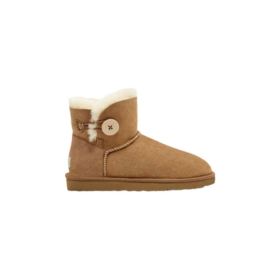 正品UGG ANDSZ雪地靴女 经典款一粒扣木扣纽扣羊皮毛一体短筒短靴