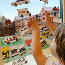 儿童贴纸书宝宝趣味贴贴画恐龙交通场景静电贴可反复撕贴2-3-5岁
