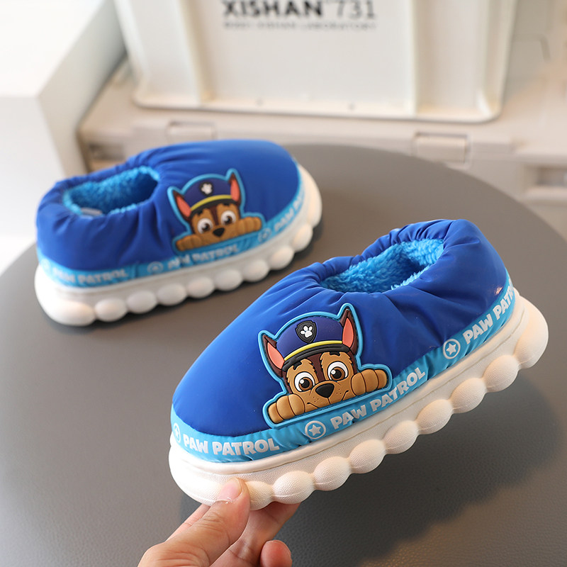 汪汪队儿童包根棉拖鞋冬季款男女孩小童秋冬款室内软底防滑棉拖鞋