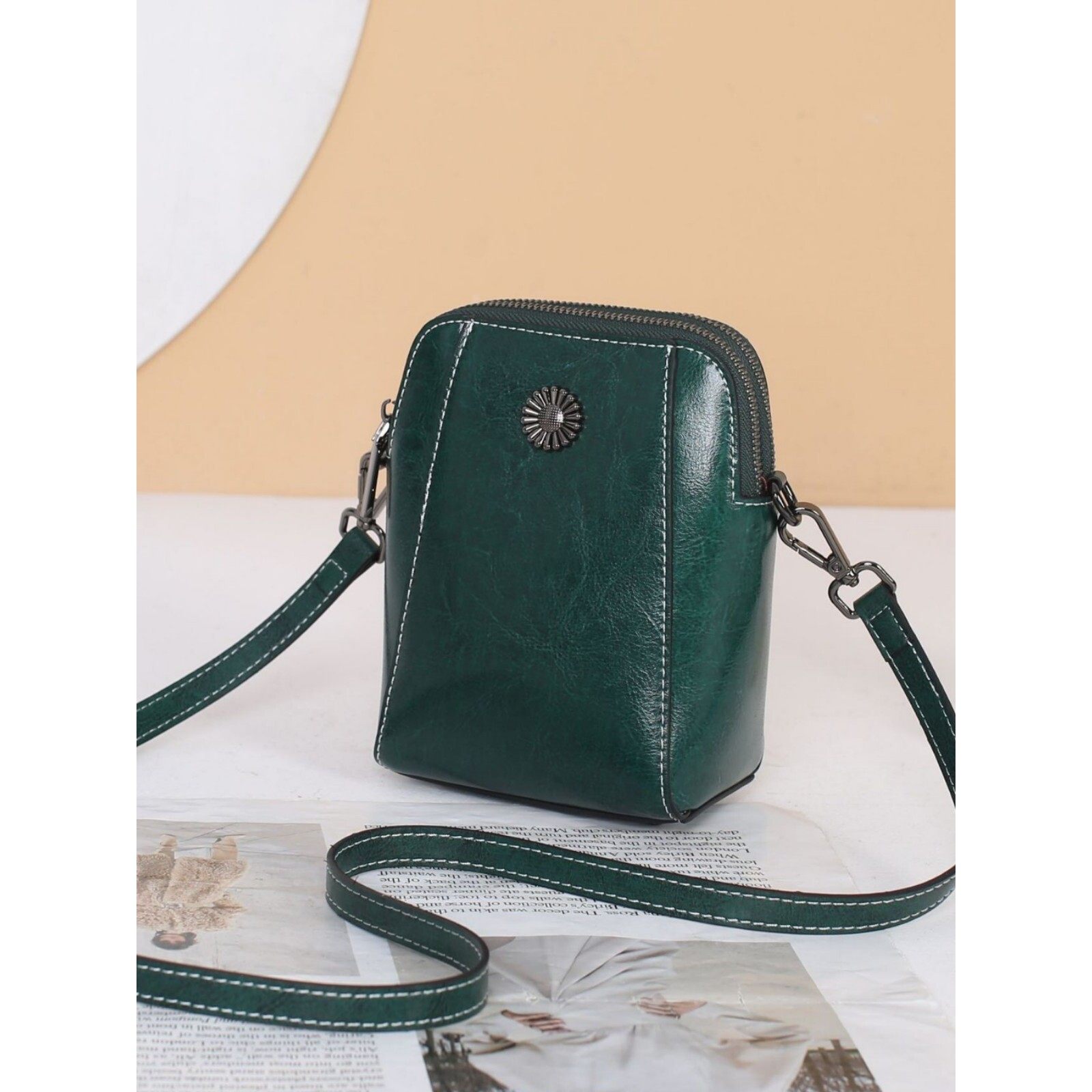 油蜡牛皮单肩女饺子包女士斜挎真皮包实用贝壳包亮皮手机零钱包,箱包皮具/热销女包/男包,通用款女包,淘宝优惠券,粉丝福利购,淘宝优惠卷