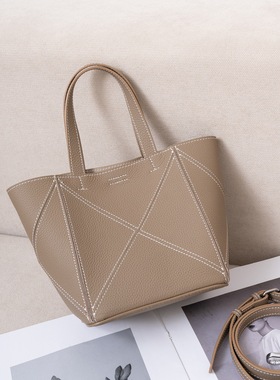 时尚手提真皮女包TOGO头层牛皮菜篮子包休闲子母斜挎包99013