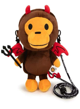 日本潮牌bapex milo猴子儿童单肩斜跨包手机包迷彩多功能卡通街头