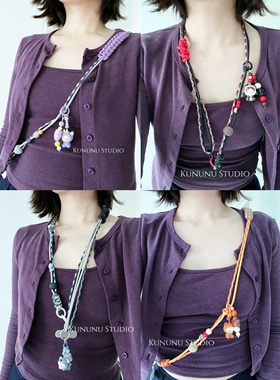 原创正版萌粒SP拉布布手工编织手机斜挎绳挂脖相机背带大疆肩带