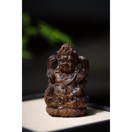 天然沉香木雕工艺品黄财神手把件文玩桌面摆件家居装饰品玄关摆放