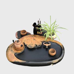 茶盘天然原石头材料简单精品茶台家用可移动茶具婺源砚台茶海