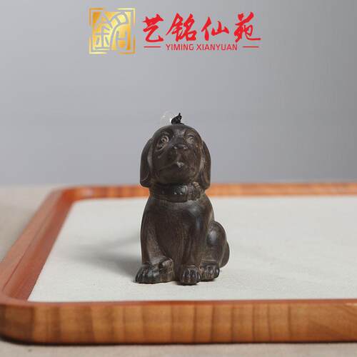 香狗木雕手把件新款生肖狗车载挂件随身文玩把件