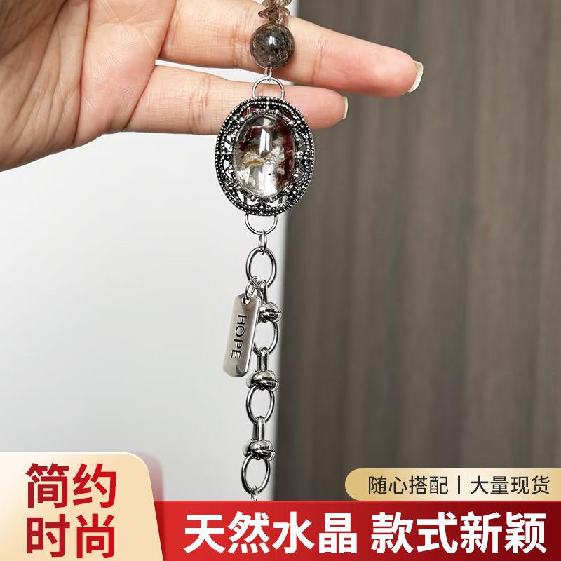 天然绿幽灵手链ins设计简约转运珠水晶手串珠女生端午小众