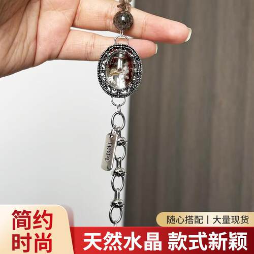 天然绿幽灵手链ins设计简约转运珠水晶手串珠女生端午小众
