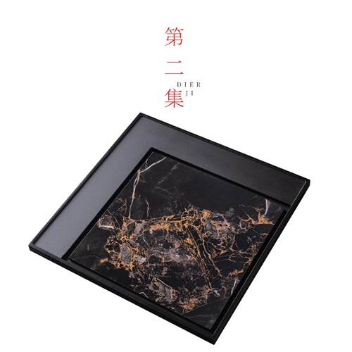 新款天然乌金石奢石茶盘家用功夫茶具泡茶台小型排水式茶台