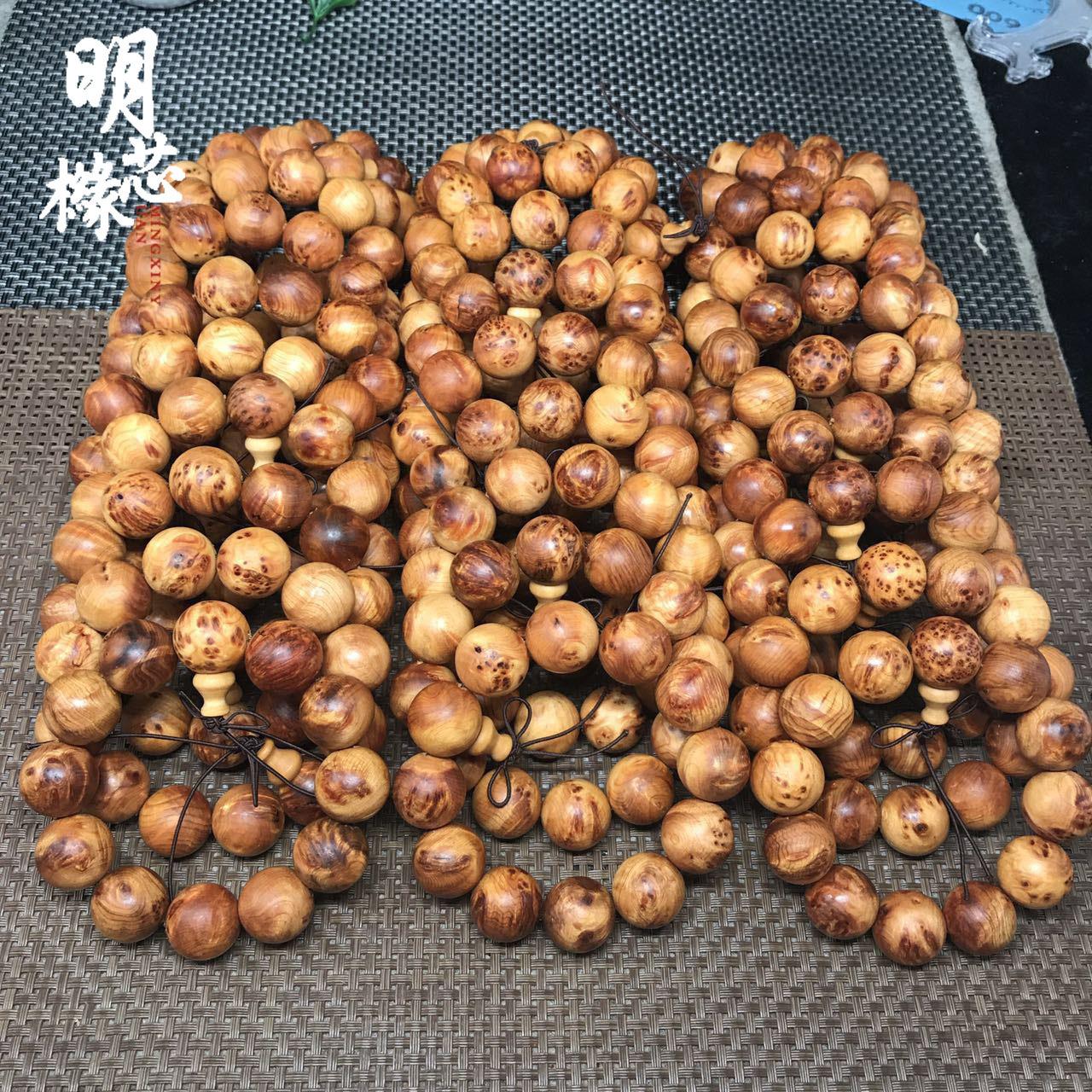 四川凉山老料高油密崖柏手串2.0火焰纹榴疤崖柏佛珠文玩厂家