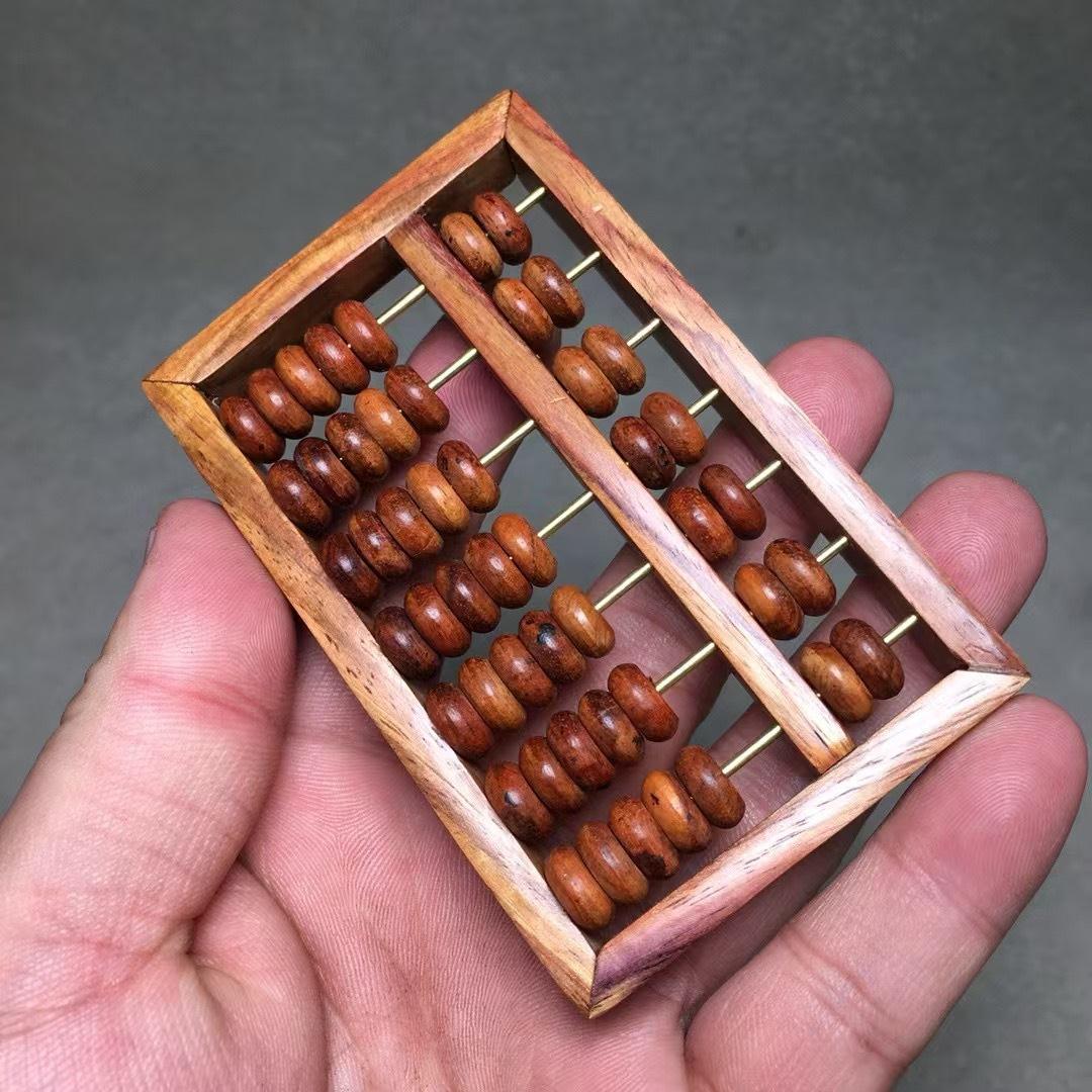 海南黄花梨小算盘文玩手把件红木风水摆件开业木质工艺品收藏送礼