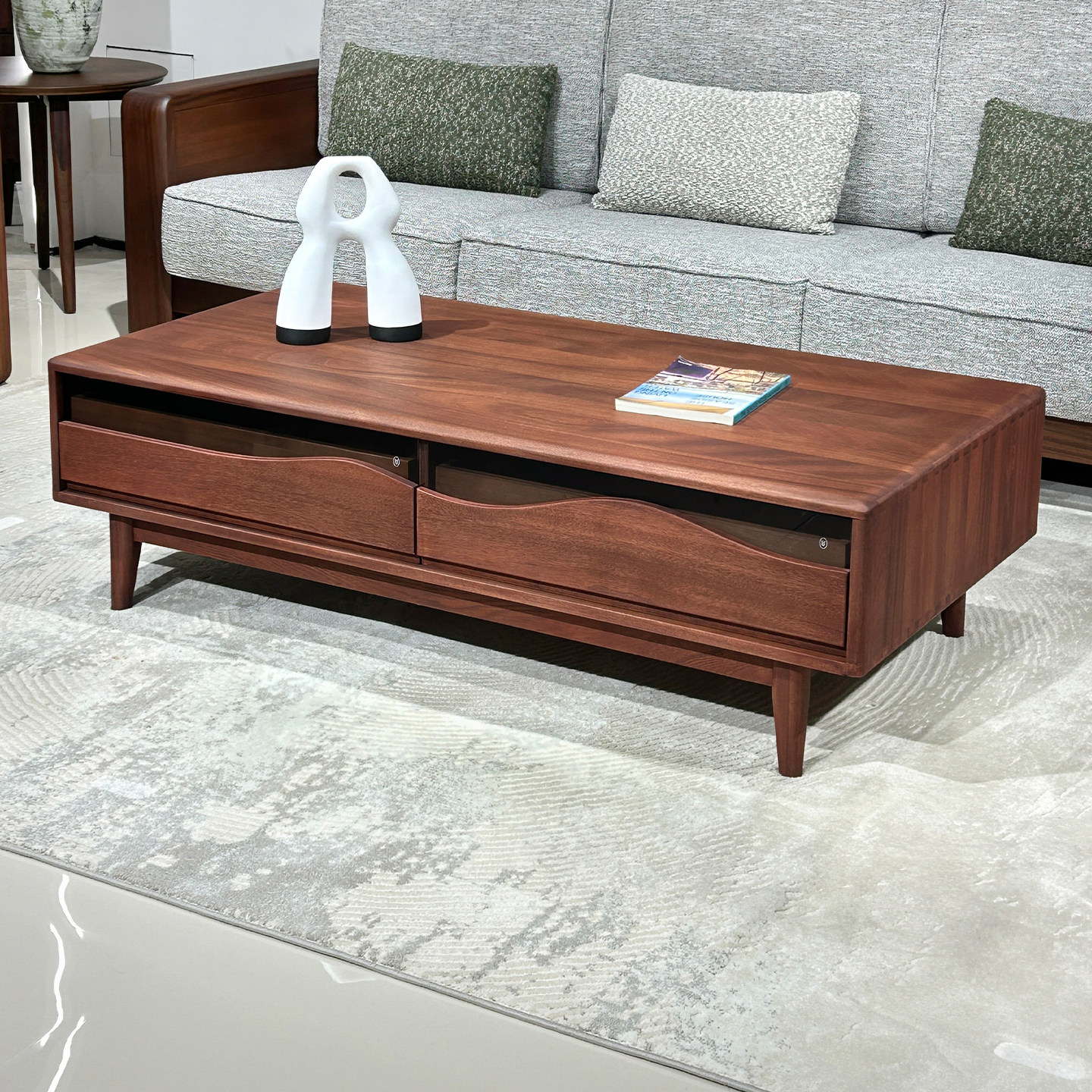 现代简约全实木茶几客厅北欧茶桌小户型家用茶台长方形2026新款