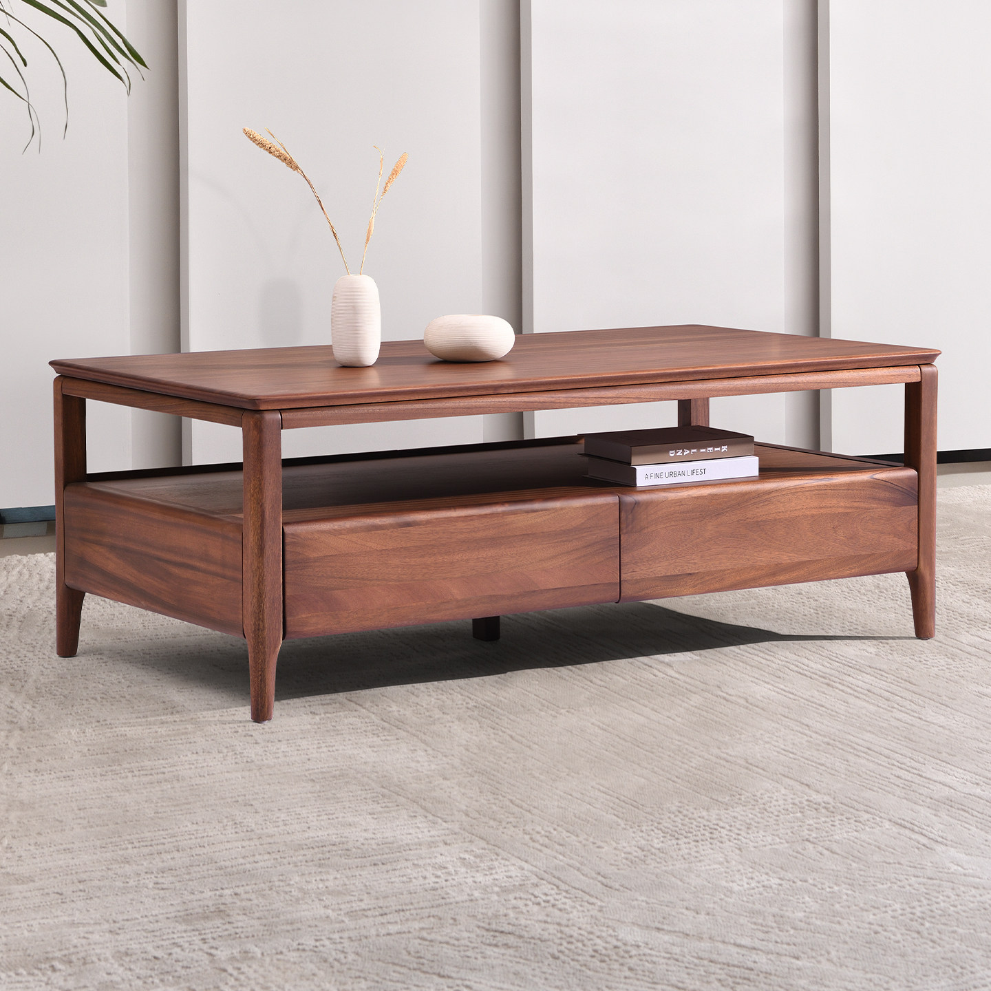 全实木茶几客厅家用茶台小户型现代简约办公室茶桌长方形2026新款