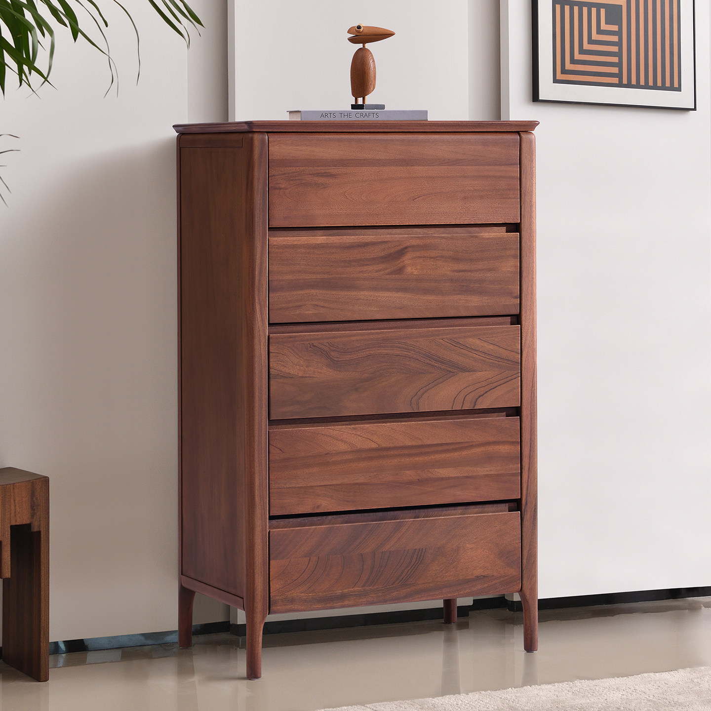 全实木五斗柜客厅现代简约收纳储物柜家用斗橱卧室抽屉立柜置物柜