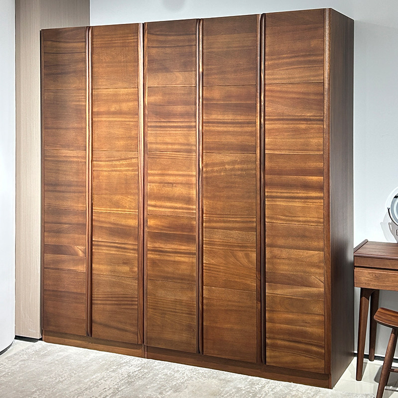 现代简约全实木衣柜家用卧室收纳储物柜两三门衣橱小户型2026新款