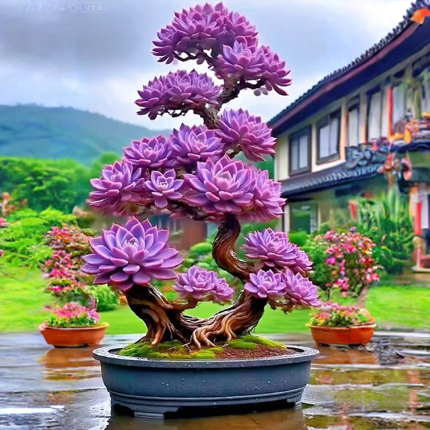 大盆大颗粉红紫珍珠多肉植物室内阳台防辐射绿植新手好养懒人花卉