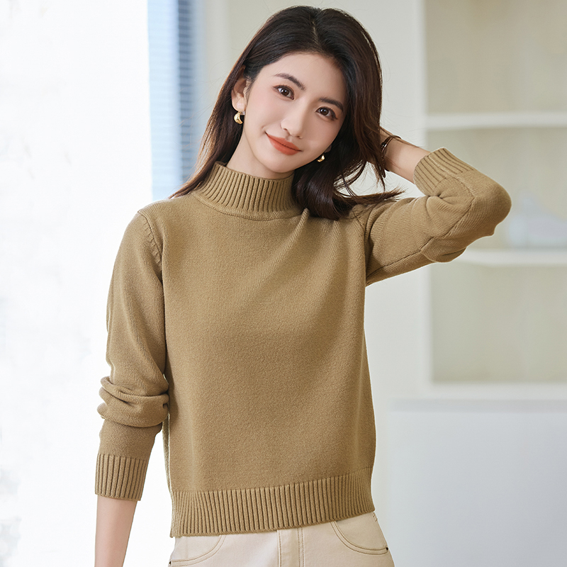 半高领短款毛衣女秋冬套头打底衫