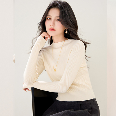 半高领短款毛衣女修身内搭打底衫